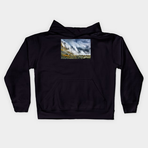 Mountains and clouds landscape Kids Hoodie by naturalis